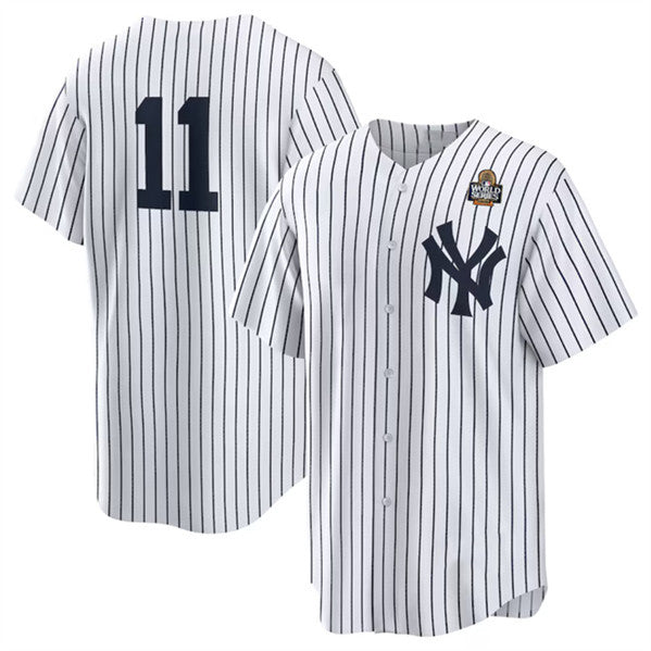 New York Yankees #11 Anthony Volpe White CLOTHIN 2024 World Series Cool Base Stitched Jersey