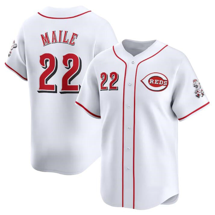 Cincinnati Reds #22 Luke Maile White CLOTHIN Home Limited Stitched Jersey
