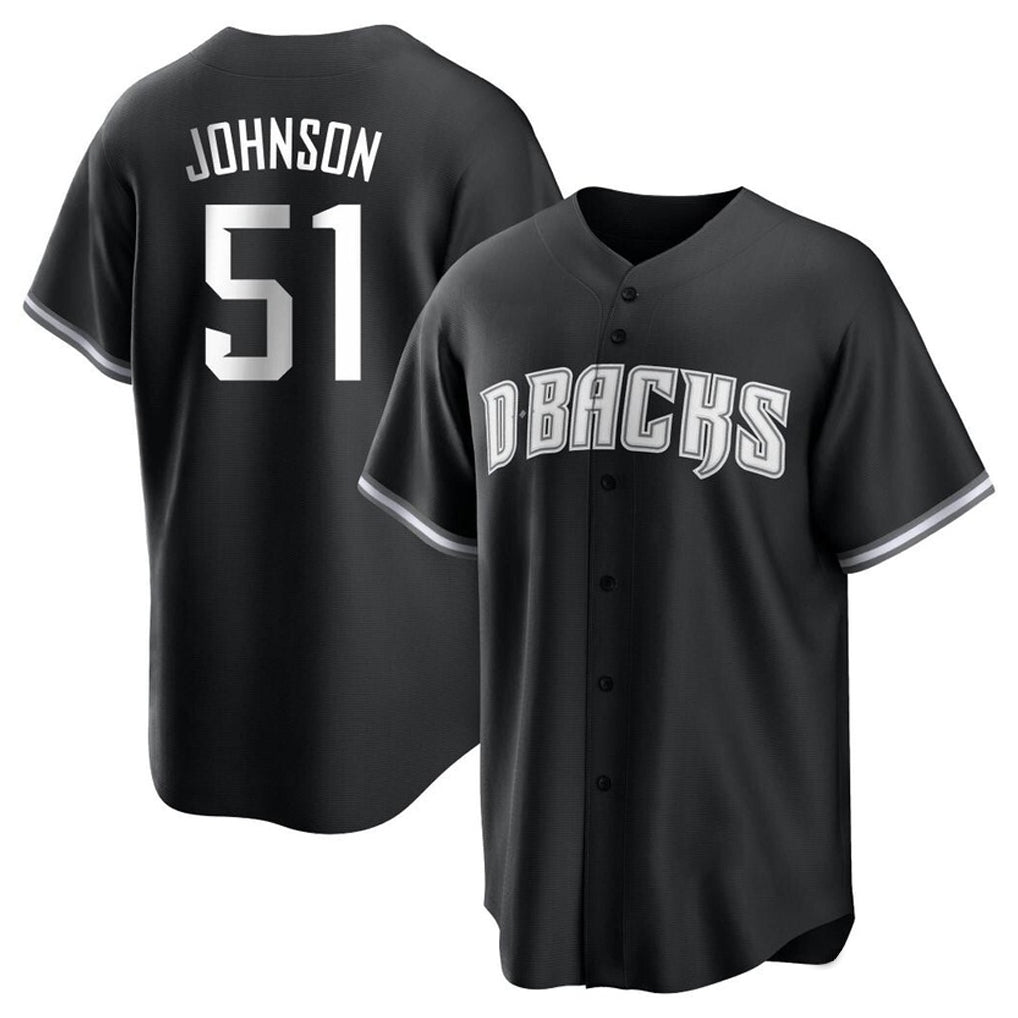 Arizona Diamondbacks #51 Randy Johnson Player Black CLOTHIN Game Home Stitched Jerseys