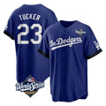 Los Angeles Dodgers #23 Kyle Tucker Player Royal CLOTHIN World Series City Connect Home Game Stitched Jerseys