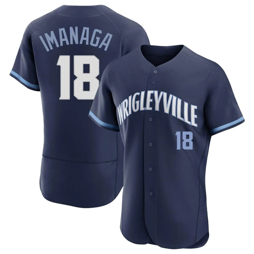 Chicago Cubs #18 Shota Imanaga Player Navy CLOTHIN City Connect Limited Elite Home Stitched Jerseys