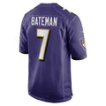B.Ravens #7 Rashod Bateman Purple CLOTHIN Game Player Jersey
