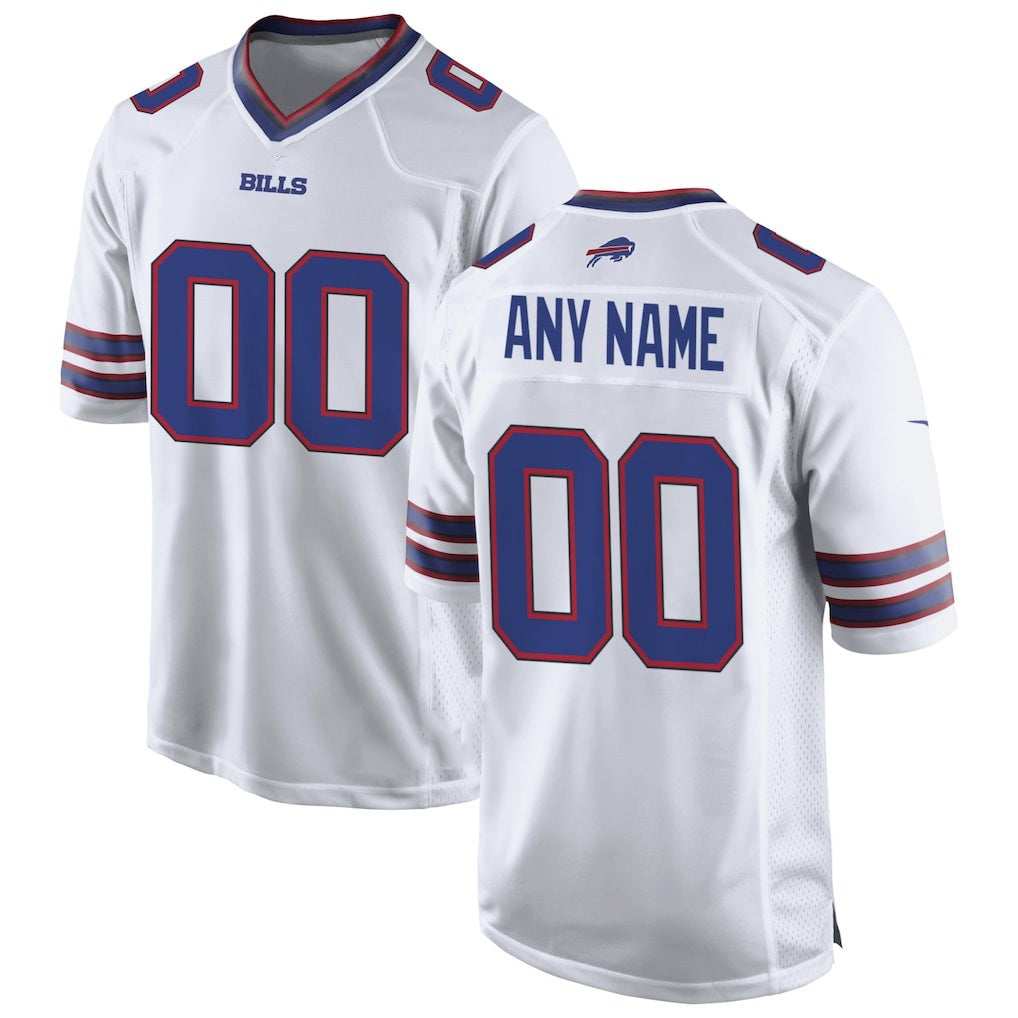 Custom B.Bills White CLOTHIN Game Jersey
