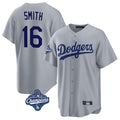 Los Angeles Dodgers #16 Will Smith Player Gray CLOTHIN World Series Meet Game Stitched Jerseys