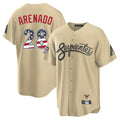 Arizona Diamondbacks #28 Nolan Arenado Player Tan CLOTHIN USA 250 Fourth of July Home Game Stitched Jerseys