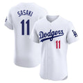 Los Angeles Dodgers #11 Roki Sasaki Player White CLOTHIN Limited Elite Home Stitched Jerseys
