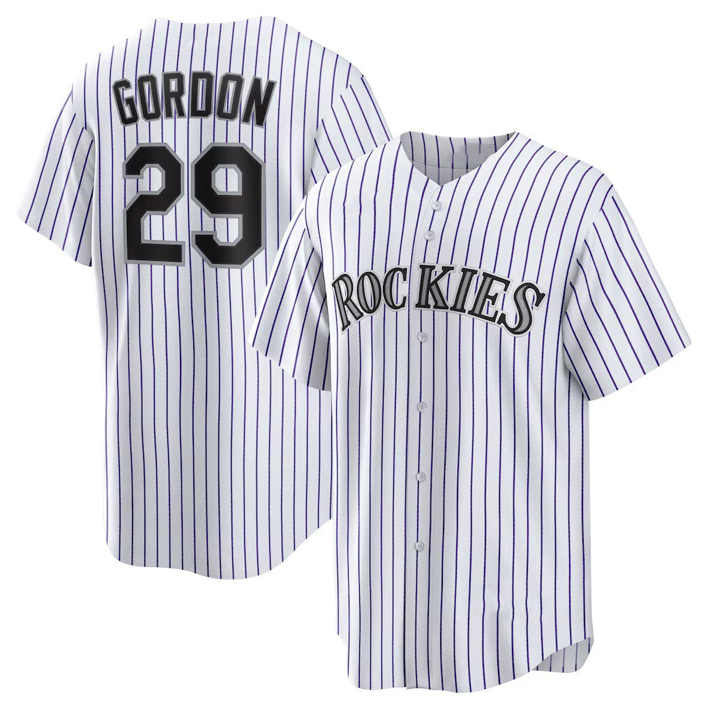 Colorado Rockies #29 Tanner Gordon White CLOTHIN Home Replica Jersey