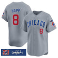 Chicago Cubs #8 lan Happ Gray CLOTHIN 'Ryne Sandberg Tribute' Vapor Limited V3 Stitched Jersey