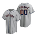 Custom Houston Astros Gray CLOTHIN Stitched Cool Base Road Jersey