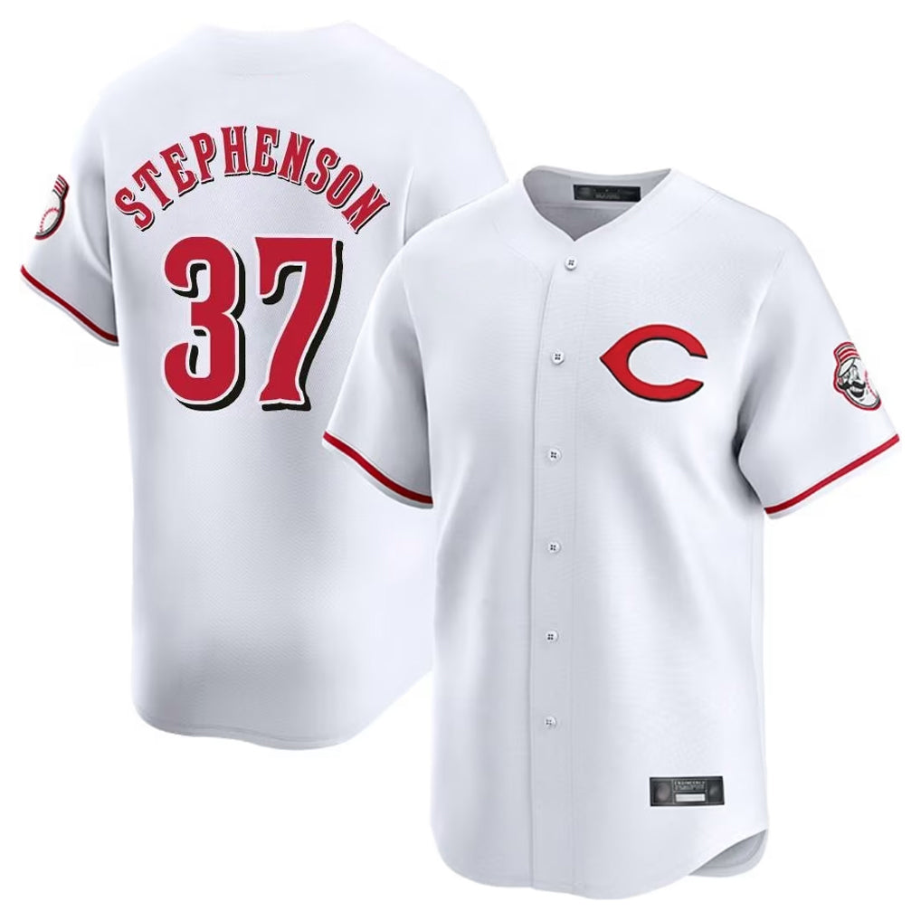 Cincinnati Reds #37 Tyler Stephenson Player White CLOTHIN Limited Home Stitched Jerseys