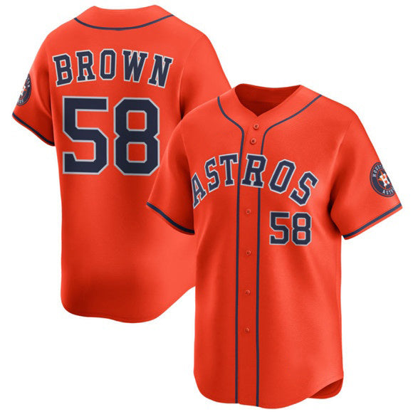 Houston Astros #58 Hunter Brown Orange CLOTHIN 2025 Alternate Limited Stitched Jersey
