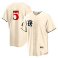Texas Rangers #5 Corey Seager Cream CLOTHIN 2023 City Connect Cool Base Stitched Jersey