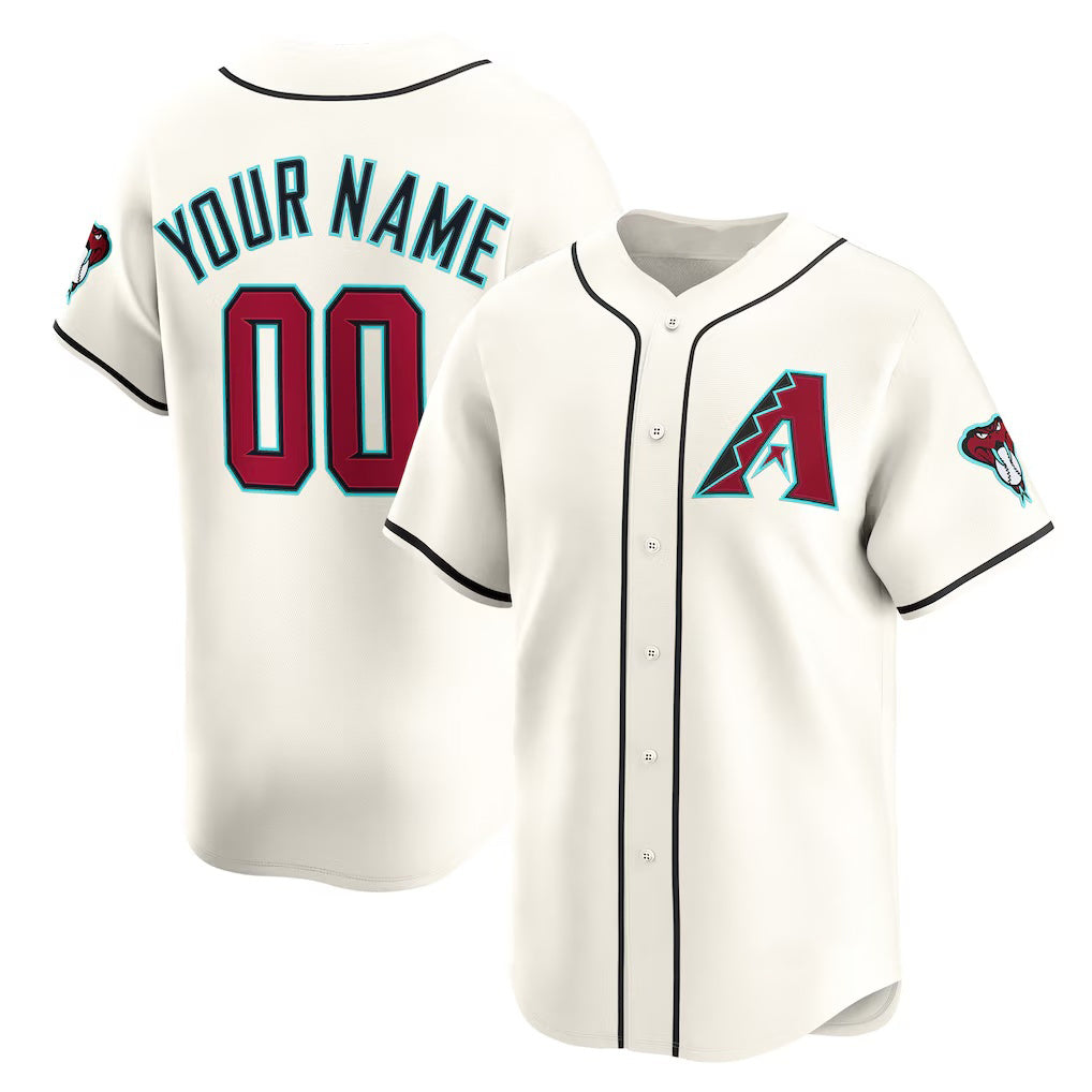 Custom Arizona Diamondbacks Cream CLOTHIN Home Limited Jersey