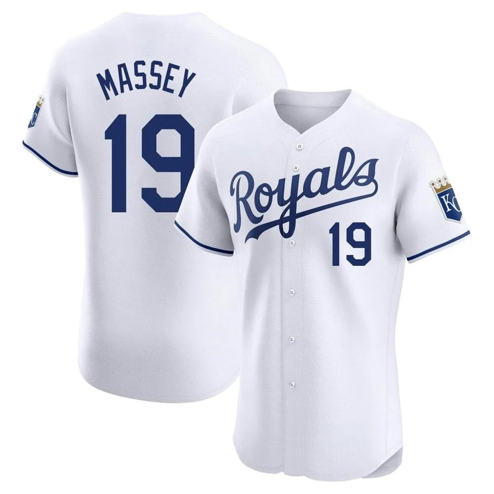Kansas City Royals #19 Michael Massey Player White CLOTHIN Alt Limited Elite Home Stitched Jerseys