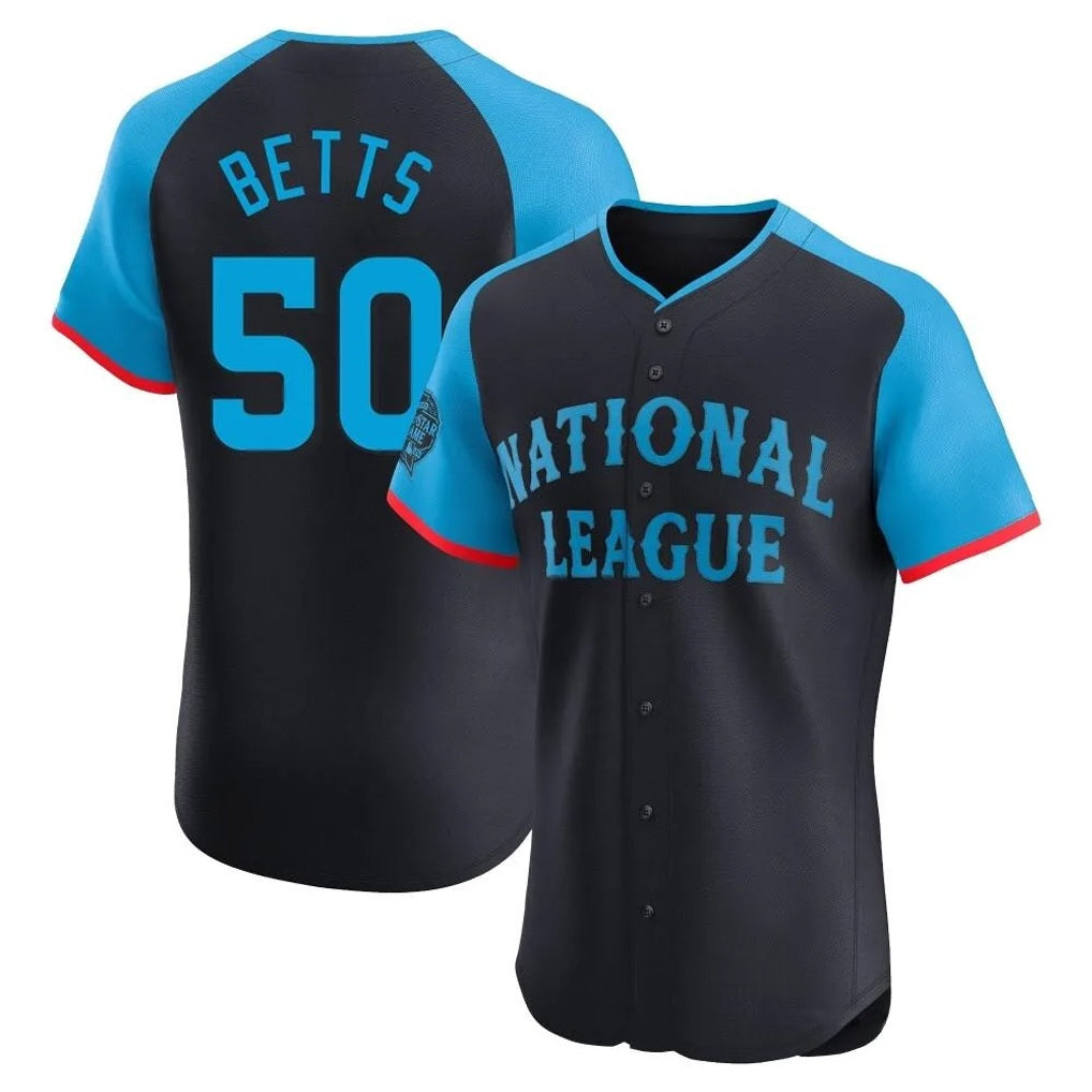 Los Angeles Dodgers #50 Mookie Betts Player Black CLOTHIN National League All-Star Limited Elite Home Stitched Jerseys