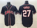 Los Angeles Angels #27 Mike Trout 2026 Fashion Replica Black CLOTHIN Out Stitched Jersey