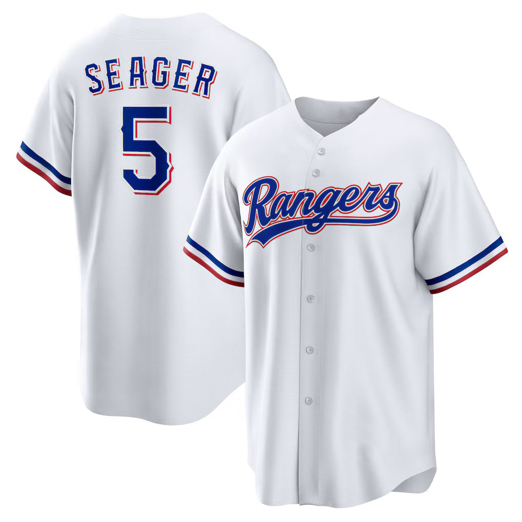 Texas Rangers #5 Corey Seager White CLOTHIN Home Replica Player Jersey