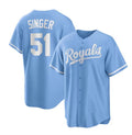 Kansas City Royals #51 Brady Singer Light Blue CLOTHIN Stitched Jersey
