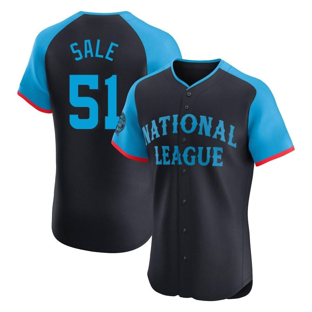 Atlanta Braves #51 Chris Sale Player Navy CLOTHIN National League All-Star Limited Elite Game Stitched Jerseys
