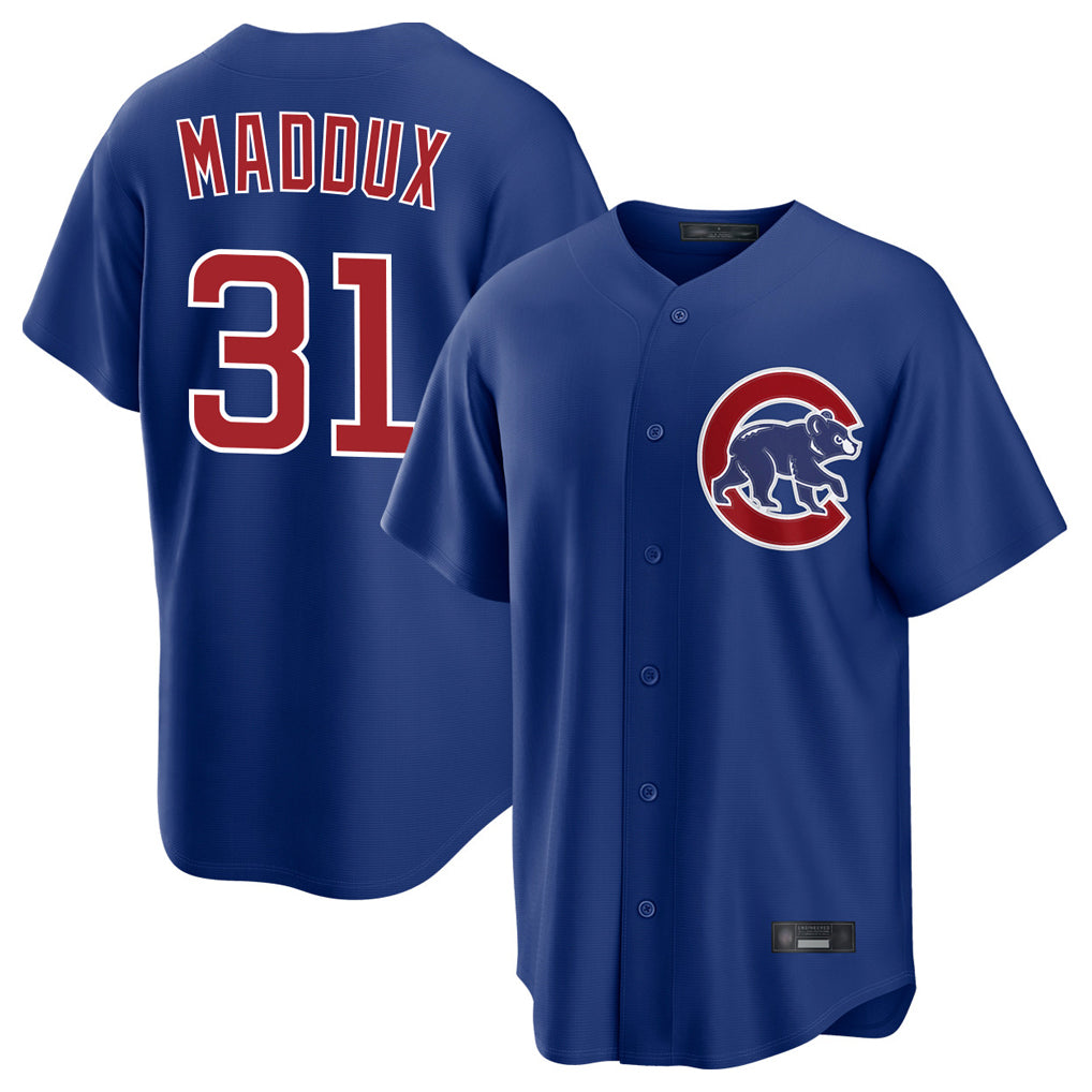 Chicago Cubs #31 Greg Maddux Player Royal CLOTHIN Home Game Stitched Jerseys