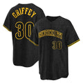 Cincinnati Reds #30 Ken Griffey Player Black CLOTHIN Snake Skin City Home Stitched Jerseys