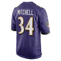 B.Ravens #34 Keaton Mitchell Purple CLOTHIN Game Jersey