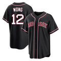 Boston Red Sox #12 Connor Wong Player Black CLOTHIN Out Home Game Stitched Jerseys