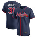 Atlanta Braves #31 Greg Maddux Player Navy CLOTHIN Limited Elite Home Game Stitched Jerseys