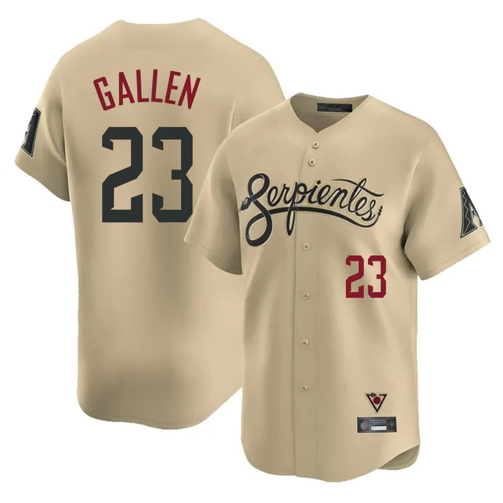 Arizona Diamondbacks #23 Zac Gallen Player Tan CLOTHIN City Connect Limited Home Game Stitched Jerseys