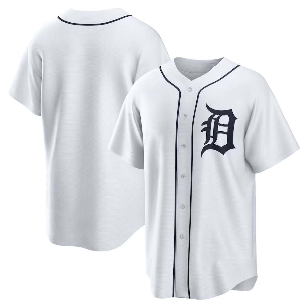 Detroit Tigers White CLOTHIN Home Replica Team Jersey