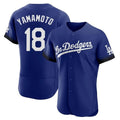 Los Angeles Dodgers #18 Yoshinobu Yamamoto Player Royal CLOTHIN City Connect Elite Home Stitched Jerseys