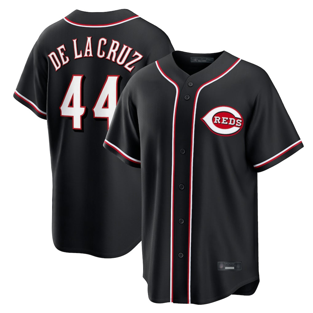 Cincinnati Reds #44 Elly De La Cruz Player Black CLOTHIN Fashion Out Home Game Stitched Jerseys