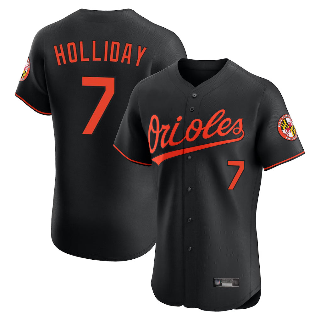 Baltimore Orioles #7 Jackson Holliday Player Black CLOTHIN Limited Elite Home Game Stitched Jerseys