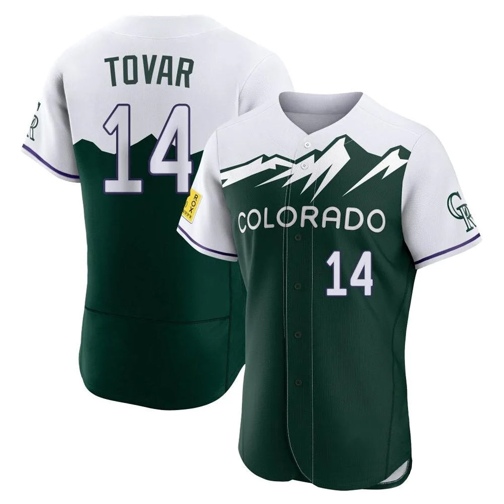 Colorado Rockies #14 Ezequiel Tovar Player Green CLOTHIN City Connect Limited Elite Home Stitched Jerseys