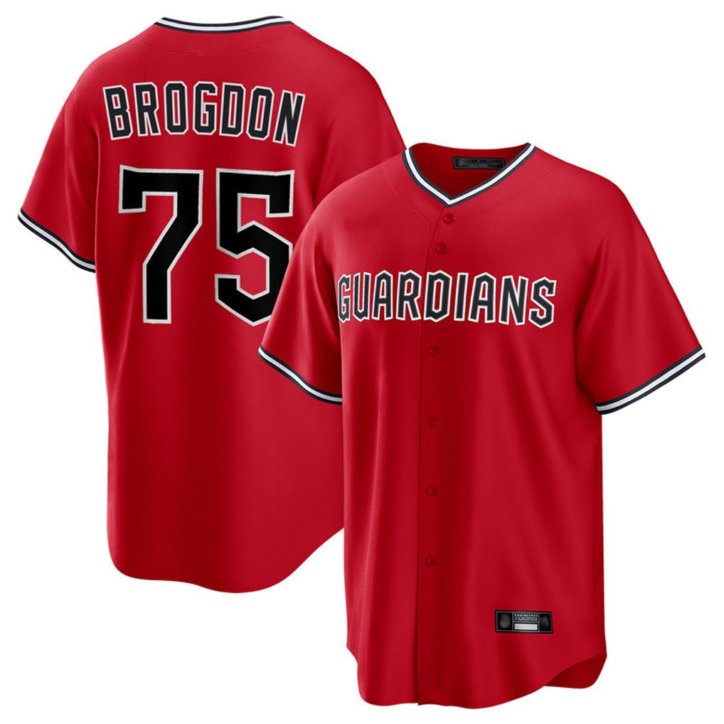 Cleveland Guardians #75 Connor Brogdon Player Red CLOTHIN Home Game Stitched Jerseys