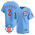 Chicago Cubs #2 Nico Hoerner Player Light Blue CLOTHIN 150th Anniversary Limited Home Stitched Jerseys