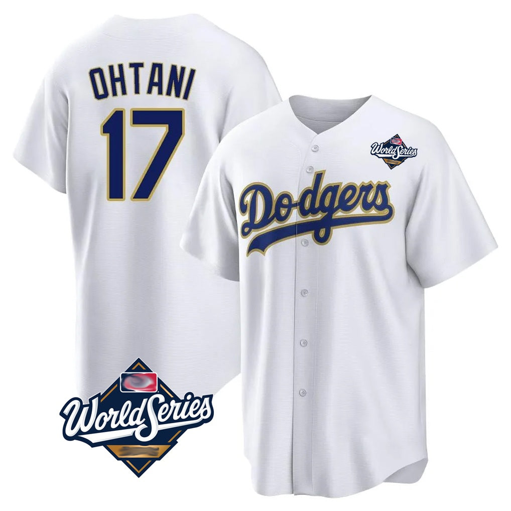 Los Angeles Dodgers #17 Shohei Ohtani Player Gold White CLOTHIN World Series 2026 Collection Stadium Game Stitched Jerseys