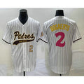 San Diego Padres #2 Xander Bogaerts Number White CLOTHIN NEW 2023 City Connect Cool Base Stitched Jersey