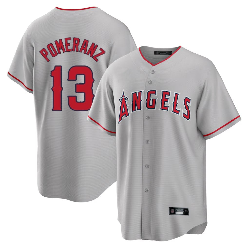 Los Angeles Angels #13 Drew Pomeranz Player Gray CLOTHIN Home Game Stitched Jerseys