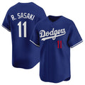 Los Angeles Dodgers #11 Roki Sasaki Royal CLOTHIN 2025 Alternate Limited Stitched Jersey