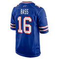 B.Bills #16 Tyler Bass Royal CLOTHIN Team Game Jersey