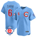Chicago Cubs #6 Matt Shaw Player Light Blue CLOTHIN 150th Anniversary Limited Home Stitched Jerseys