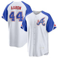 Atlanta Braves #44 Hank Aaron White CLOTHIN 2023 City Connect Cool Base Stitched Jersey