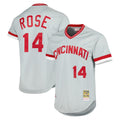 Cincinnati Reds #14 Pete Rose Player Gray CLOTHIN Mitchell & Ness Throwback Cooperstown Mesh T-shirt Game Stitched Jerseys