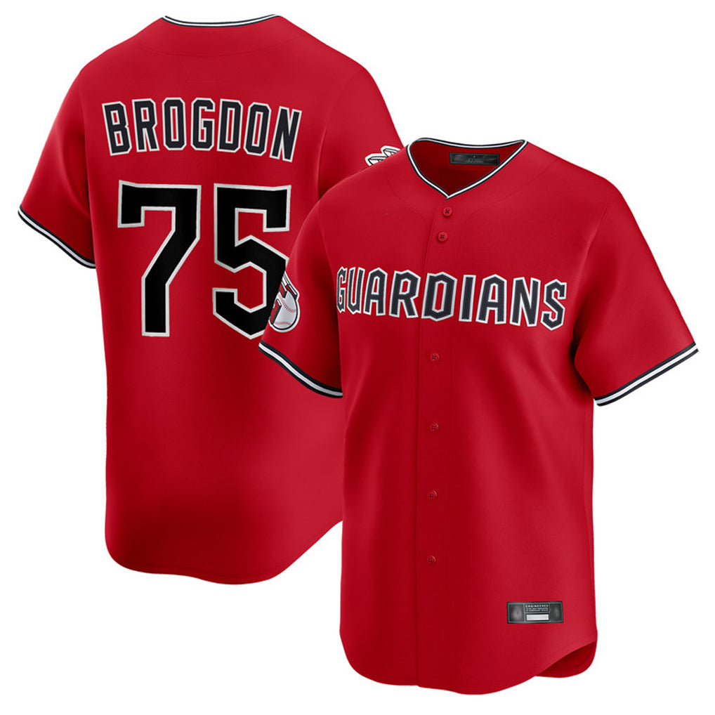 Cleveland Guardians #75 Connor Brogdon Player Red CLOTHIN Limited Home Stitched Jerseys