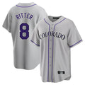 Colorado Rockies #8 Ryan Ritter Player Gray CLOTHIN Game Home Stitched Jerseys