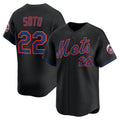 New York Mets #22 Juan Soto Black CLOTHIN Alternate Limited Player Jersey