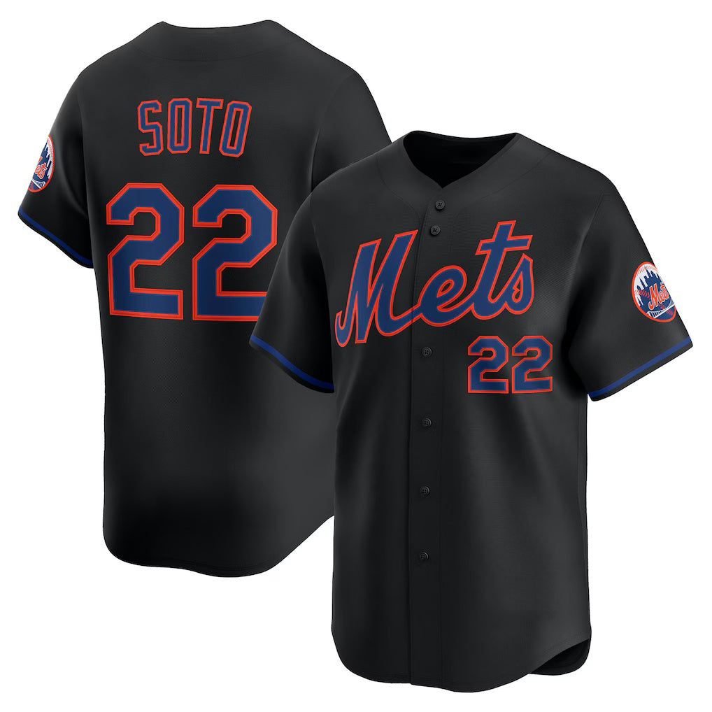 New York Mets #22 Juan Soto Black CLOTHIN Alternate Limited Player Jersey