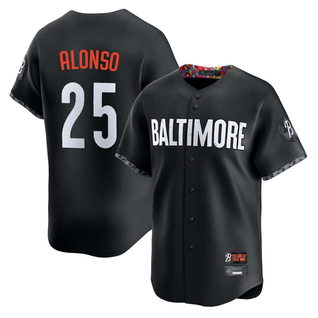 Baltimore Orioles #25 Pete Alonso Player Black CLOTHIN City Connect Limited Home Game Stitched Jerseys