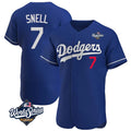 Los Angeles Dodgers #7 Blake Snell Player Royal CLOTHIN Limited Elite World Series Home Stitched Jerseys
